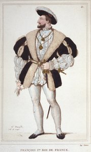 Portret van Francois I (1494 - 1547) Gravure uit 1830 door Unknown artist