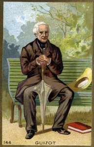 Portret van François Guizot (1787 - 1874) Franse politicus en historicus. Chromolithografie van de 19e eeuw