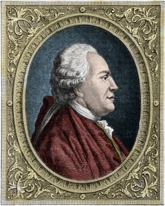 Portret van Franz-Anton Mesmer (1734-1815) (Frederic Antoine Mesmer - Franz Anton Mesmer) Duitse arts, grondlegger van de theorie van dierlijk magnetisme (mesmerisme). Kleurgravure uit de 19e eeuw door Unknown artist