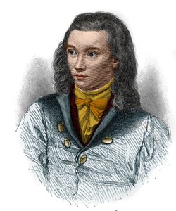 Portret van Friedrich von Hardenberg, ook bekend als Novalis (1772-1801), Duitse dichter van de romantische beweging. door Unknown artist