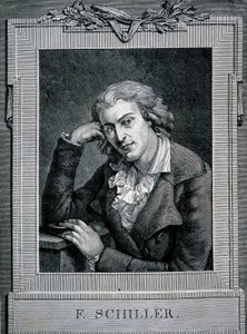 Portret van Friedrich von Schiller (1759 - 1805), Duitse dichter en toneelschrijver door Unknown artist