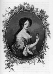Portret van Gabrielle de Rochechouart de Mortemart, markiezin de Thianges (1633-1693), Franse aristocraat (gravure uit 1862 in 