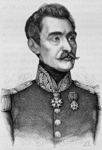 Portret van Generaal Bréa. Gravure van het einde van de 19e eeuw in 