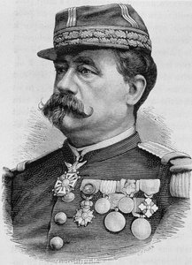 Portret van Generaal Carré de Bellemarre. Gravure van het einde van de 19e eeuw in 