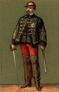 Portret van Generaal Chanzy (1823 - 1883) Chromolithografie van de late 19e eeuw door Unknown artist