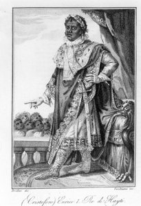 Portret van generaal Henry Christophe, koning van Haïti, held van de Haïtiaanse onafhankelijkheid. Gravure 19e eeuw. door Unknown artist