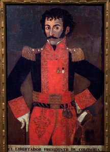 Portret van generaal Santander, Colombiaanse militair en staatsman