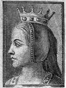 Portret van Gerberge van Saksen (ca. 913-968 of 969), koningin van Frankrijk, vrouw van Lodewijk IV van Overzee. door Unknown artist