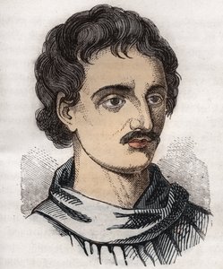 Portret van Giordano Bruno (1548-1600) Italiaanse Dominicaanse monnik, filosoof, wiskundige, dichter en astroloog