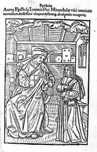 Portret van Giovanni Pico della Mirandola. Titelpagina van 