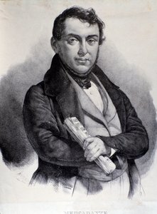 Portret van Giuseppe Saverio Mercadante (lithografie) door Unknown artist