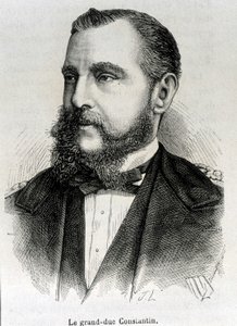 Portret van Groothertog Constantijn (1779 - 1831), Vicekoning van Polen. Gravure van het einde van de 19e eeuw in 