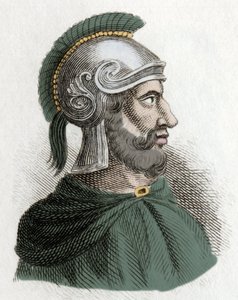 Portret van Hamilcar Barca, staatsman en Carthaagse generaal, stichter van de Barcides-dynastie en vader van Hannibal. Gravure uit de 19e eeuw.