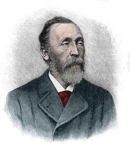 Portret van Heinrich von Stephan (1831-1897) een algemeen postdirecteur voor het Duitse Rijk die de Duitse postdienst reorganiseerde
