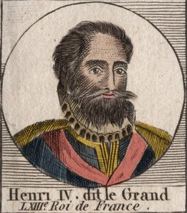 Portret van Hendrik IV (1553-1610) koning van Frankrijk (gravure uit 