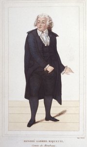 Portret van Honoré Gabriel Riqueti, Graaf van Mirabeau (1749-1791), Franse politicus. Gravure uit 1830