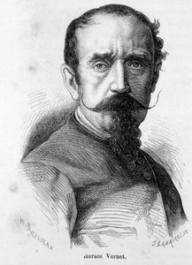 Portret van Horace Vernet (1789-1863), Franse schilder en cartoonist, fervent Bonapartist, werd officiële schilder van Napoleon III door Unknown artist
