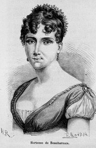 Portret van Hortense Eugenie Cecile de Beauharnais, Koningin van Holland (1783-1837), dochter van Josephine de Beauharnais en Burggraaf Alexandre de Beauharnais - in 