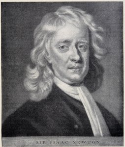 Portret van Isaac Newton dicht bij het origineel bewaard in het Berlijnse Observatorium.