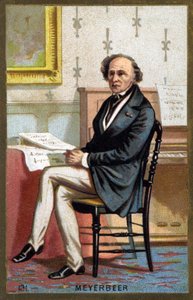 Portret van Jakob Liebmann Meyerbeer (1791-1864), Duitse componist. Chromolithografie eind 19e eeuw. door Unknown artist