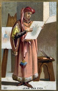 Portret van Jan Van Eyck (1390 -1441) Vlaamse schilder - hoofddeksel van een liripipion door Unknown artist