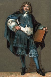 Portret van Jean Baptiste Poquelin genaamd Molière (1622-1673) Chromolithografie circa 1890