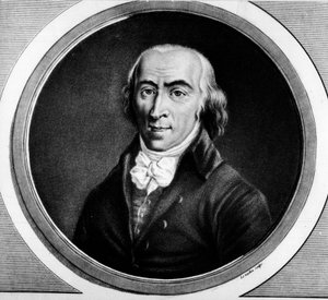 Portret van Jean Marie Roland de la Platiere (1734-1793), Franse minister. Gravure in 