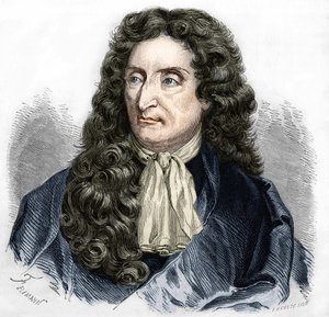 Portret van Jean de La Fontaine (1621-1695), Franse dichter door Unknown artist