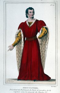 Portret van Jehan Pastorel, voorzitter van het Parlement van Parijs en lid van het regentschap onder de minderheid van Karel VI door Unknown artist