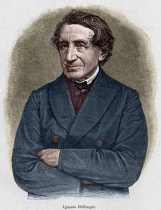 Portret van Johann Joseph Ignaz von Dollinger (1799 - 1890), Duitse priester en professor in de kerkgeschiedenis. Gravure uit de 19e eeuw door Unknown artist