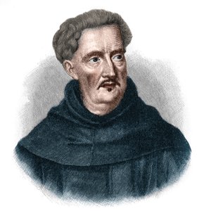 Portret van Johann Ulrich Megerle, genaamd Abraham a Sancta (Santa) Clara 1607-1680. Populaire voorspeller van de Oostenrijkse barok.