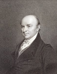 Portret van John Quincy Adams (1767 - 1848), zoon van President John Adams en President van de Verenigde Staten (1825 - 1829). Gravure 19e eeuw
