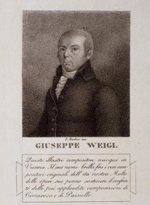 Portret van Joseph Weigl (gravure) door Unknown artist