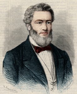Portret van Jules Favre (1809-1880), Franse politicus en advocaat. Gravure in 
