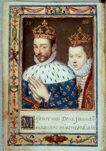 Portret van koning Karel IX (1550-1574) en Elizabeth van Oostenrijk (1554-1592) koningin van Frankrijk