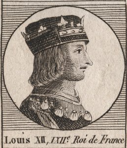 Portret van Koning Lodewijk XII (1462-1515) (gravure uit 