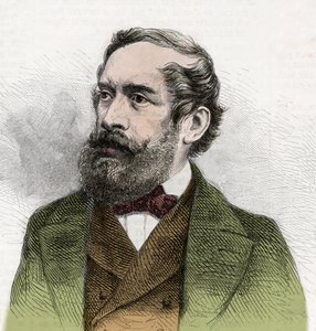 Portret van Lajos Kossuth (1802-1894), Hongaarse politicus - Gravure uit 