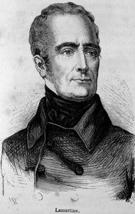 Portret van Lamartine, Franse dichter (1790 - 1869) door Unknown artist