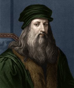 Portret van Leonardo da Vinci (1452-1519), Italiaanse schilder. door Unknown artist