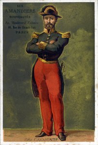 Portret van Louis-Eugène Cavaignac (1802 - 1857), Franse generaal en politicus. Chromolithografie van het einde van de 19e eeuw door Unknown artist