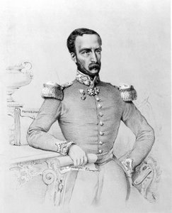 Portret van Louis Eugène Cavaignac (1802 - 1857), Franse generaal en politicus. Gravure ca. 1848