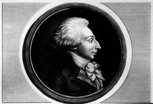 Portret van Louis Michel Lepeletier, Marquis van Saint-Fargeau (Saint Fargeau), afgevaardigde van de Conventie (1760-1793). Gravure in 