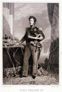 Portret van Louis Philippe 1, koning van de Fransen - gravure door Unknown artist