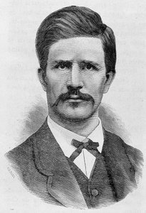 Portret van Louis Rossel (1844 - 1871). Gravure uit het einde van de 19e eeuw in 