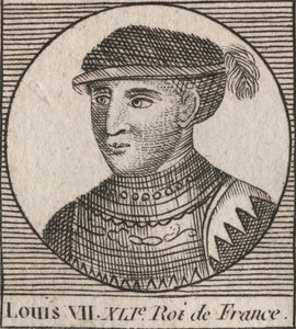 Portret van Lodewijk VII genaamd de Jonge (1120-1180), Koning van de Franken van 1137 tot 1180 (gravure uit 