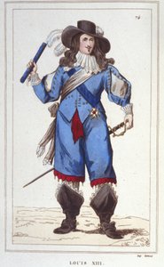 Portret van Lodewijk XIII (1601 - 1643), koning van Frankrijk gravure uit 1830 door Unknown artist