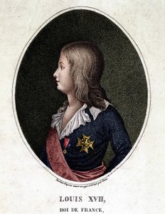 Portret van Lodewijk XVII, dauphin van Frankrijk - gravure van de 19e eeuw
