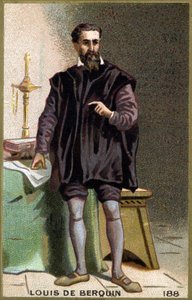 Portret van Louis de Berquin (1485 - 1529), ridder en humanist door Unknown artist