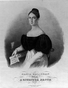 Portret van Maria Garcia genaamd de Malibran (1808-1836) zangeres, gravure opgedragen aan Giuditta Pasta