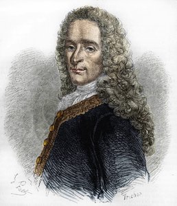 Portret van Marie-François Arouet de Voltaire (1695-1778), Franse schrijver. door Unknown artist